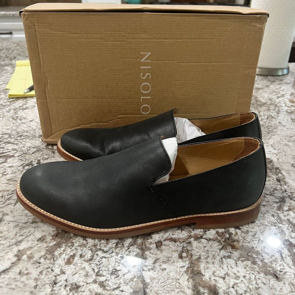 Nisolo Rio Loafer Men's Black Leather Slip-On Shoes Size 8.5